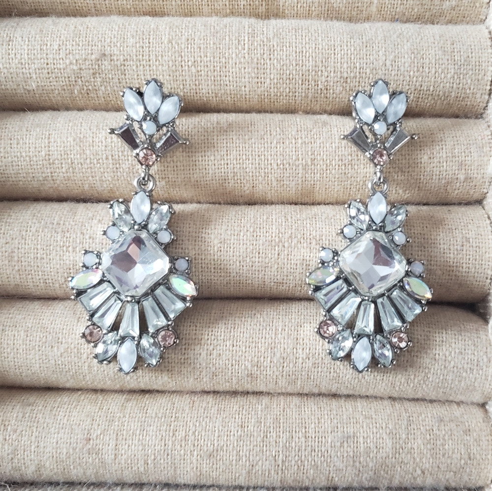 Celestial frost statement earrings chloe